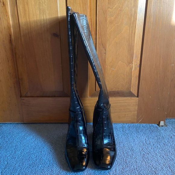 Circus by Sam Edelman Black Croc Over the Knee Boots - Picture 2 of 5